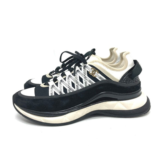 CHANEL sneakers G46260 suede black 25C Spindle COCO Mark 38