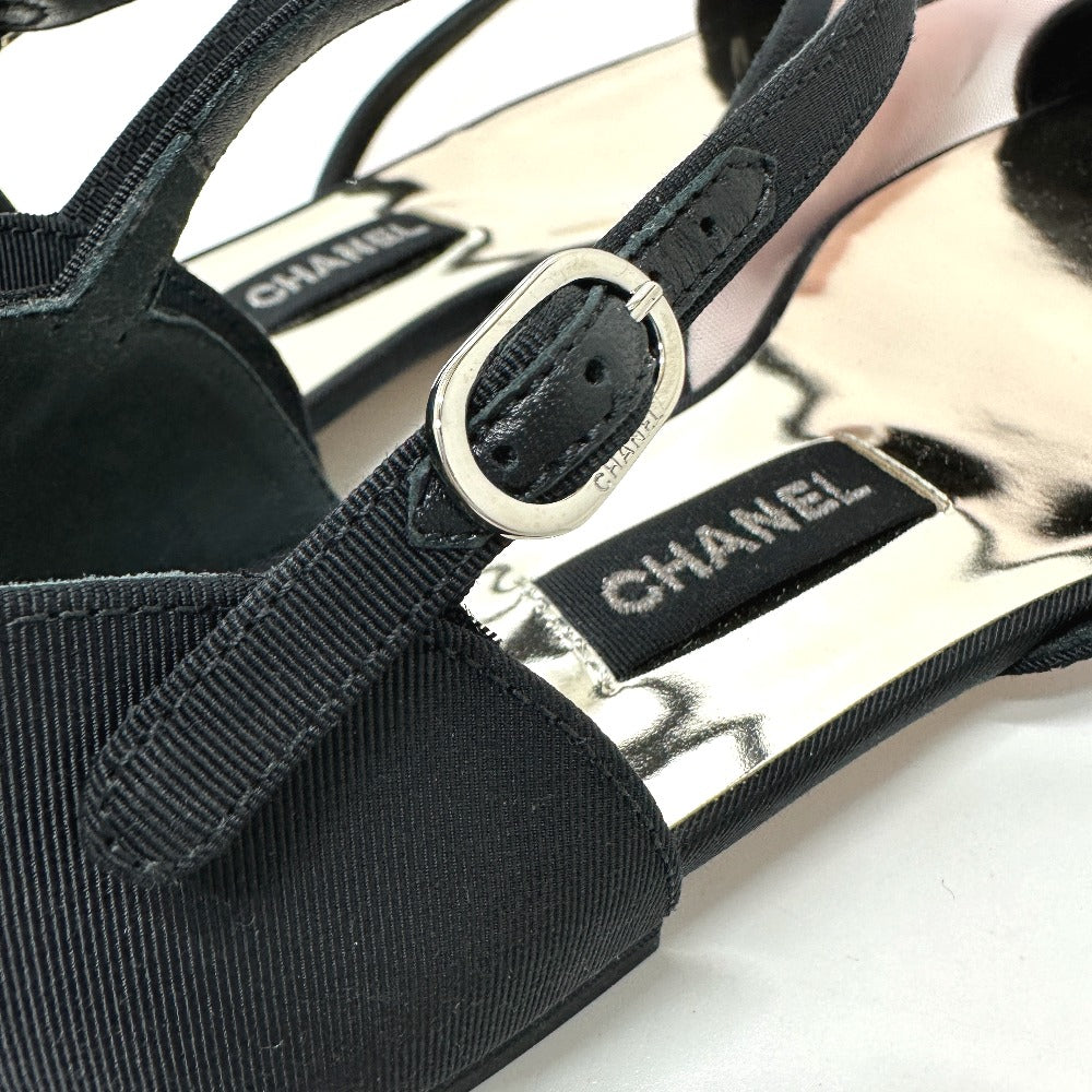 CHANEL pumps G37503 mesh black 21S Merry Jane Women 37 1/2 Used Authentic
