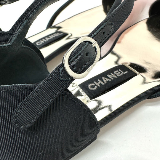 CHANEL pumps G37503 mesh black 21S Merry Jane Women 37 1/2 Used Authentic