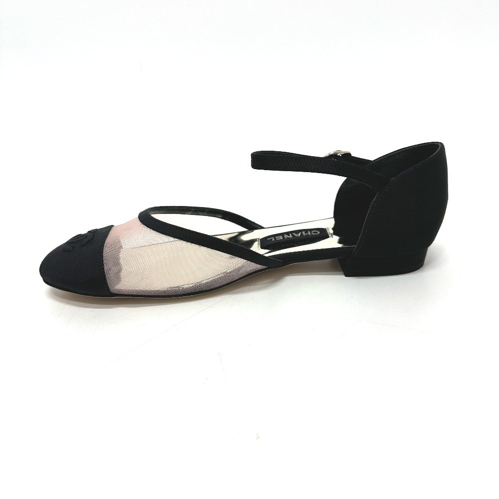 CHANEL pumps G37503 mesh black 21S Merry Jane Women 37 1/2 Used Authentic