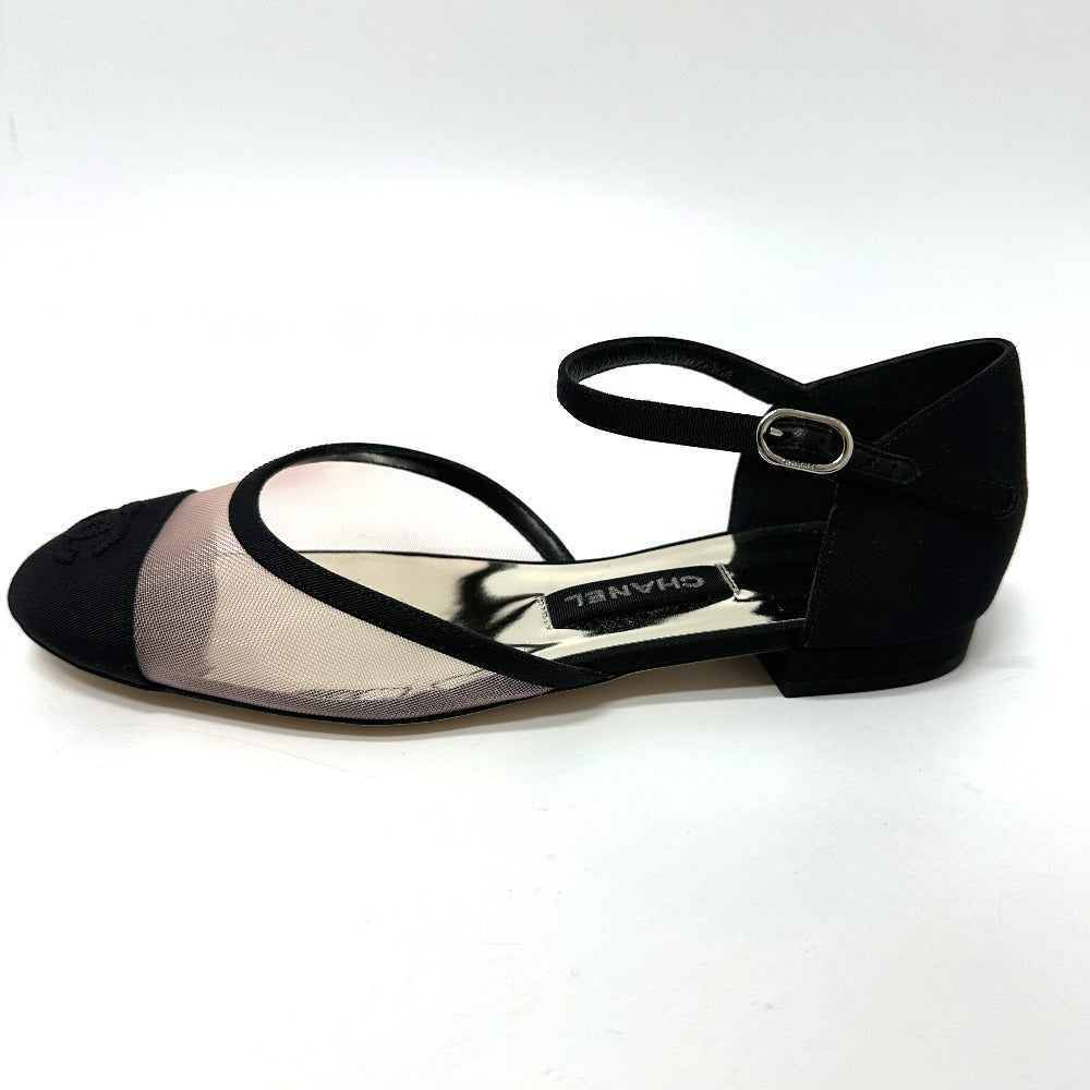 CHANEL pumps G37503 mesh black 21S Merry Jane Women 37 1/2 Used Authentic
