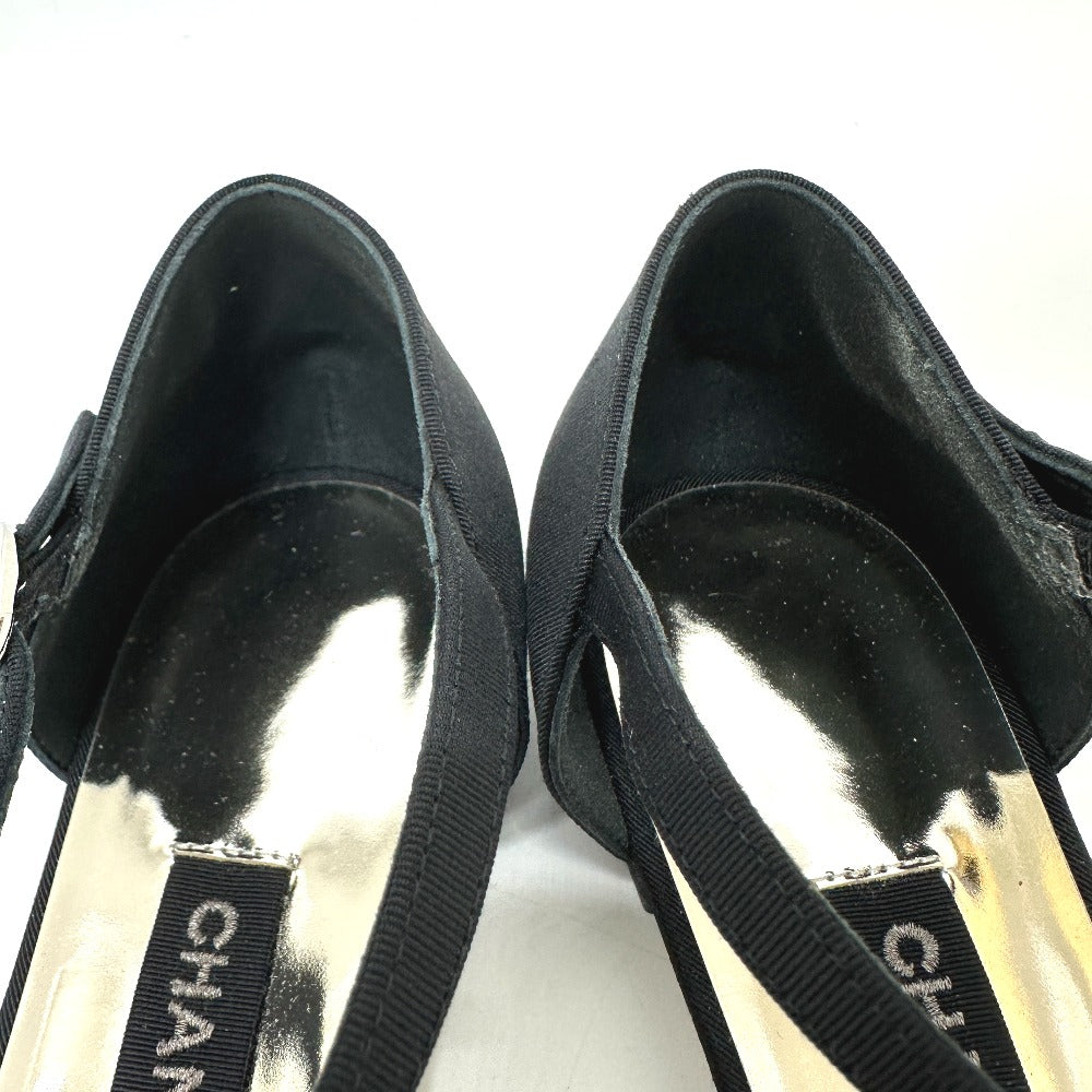 CHANEL pumps G37503 mesh black 21S Merry Jane Women 37 1/2 Used Authentic
