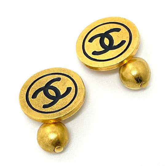 CHANEL cuffs metal gold CCCOCO Mark 93A vintage Women Used Authentic