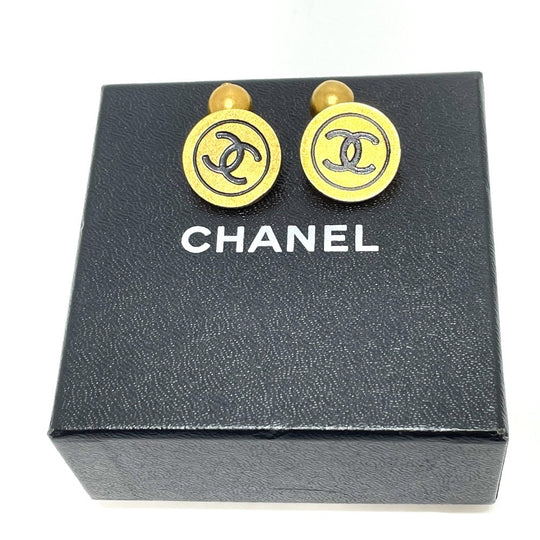 CHANEL cuffs metal gold CCCOCO Mark 93A vintage Women Used Authentic