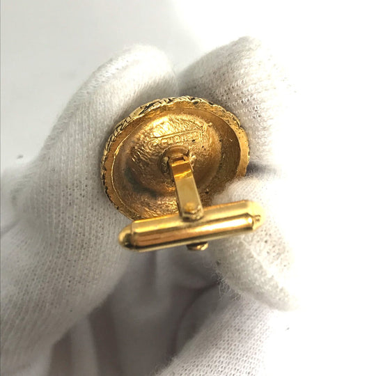 CHANEL cuffs metal gold vintage Fake pearl mens Used Authentic
