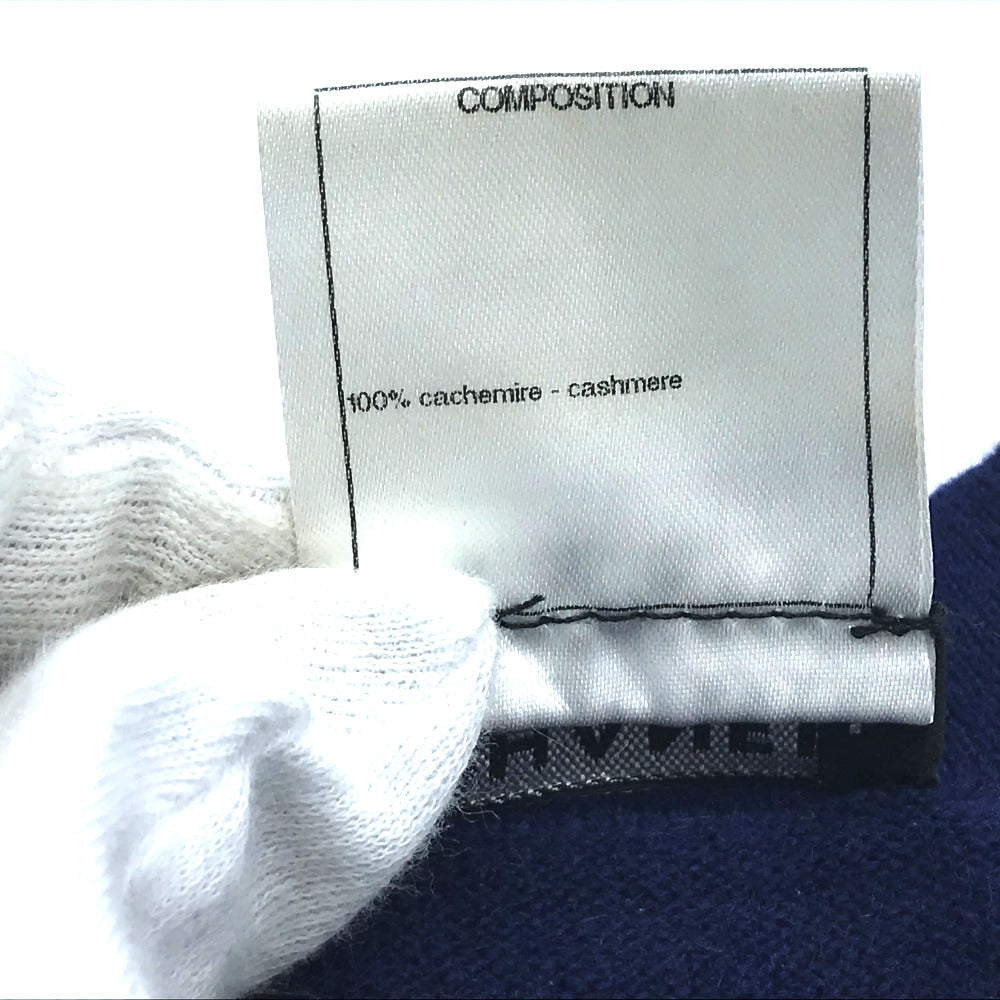 CHANEL knit Navy border Sleeveless knit Women 34 Used Authentic