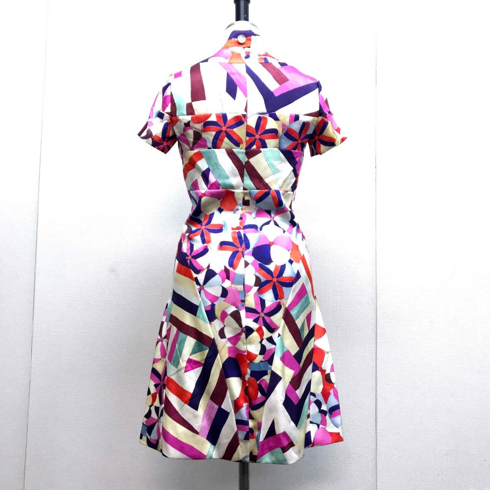CHANEL one piece P53088 silk multicolor Flower flower 16C Women 36 Used Authentic