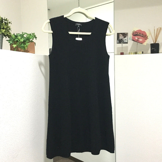 CHANEL one piece cashmere black knit 18S Women 34 Used Authentic