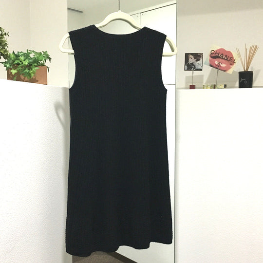 CHANEL one piece cashmere black knit 18S Women 34 Used Authentic