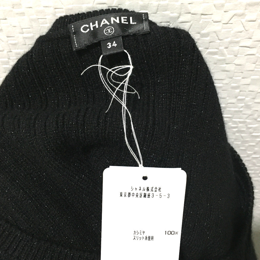 CHANEL one piece cashmere black knit 18S Women 34 Used Authentic