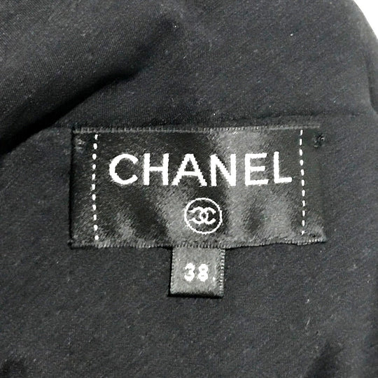 CHANEL Vest Sequin black 19C Zip up Women 38 Used Authentic