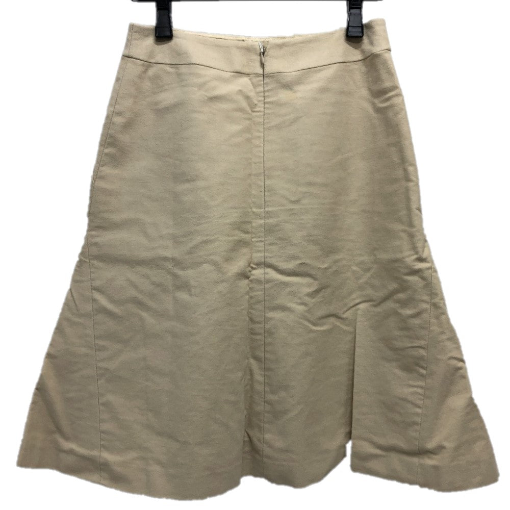 CHANEL skirt AH951 cotton beige Square logo pocket 01A Women 36 Used Authentic