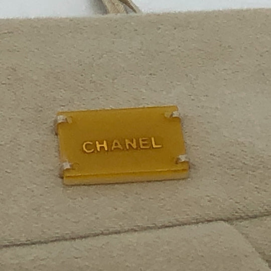 CHANEL skirt AH951 cotton beige Square logo pocket 01A Women 36 Used Authentic