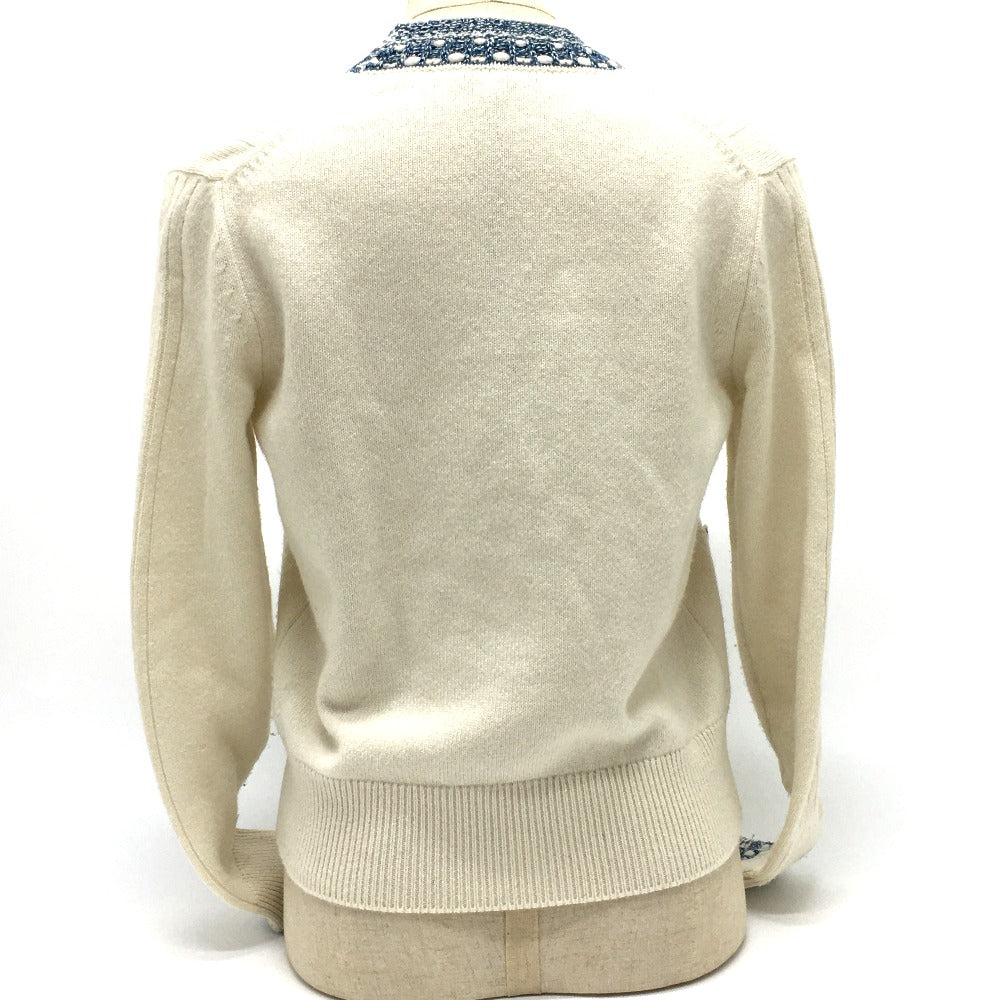 CHANEL cardigan P63079 cashmere White x blue CCCOCO Mark CHANEL 20P Spring / Summer 2020 Trimming Women 34 Used Authentic
