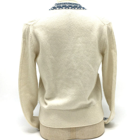 CHANEL cardigan P63079 cashmere White x blue CCCOCO Mark CHANEL 20P Spring / Summer 2020 Trimming Women 34 Used Authentic