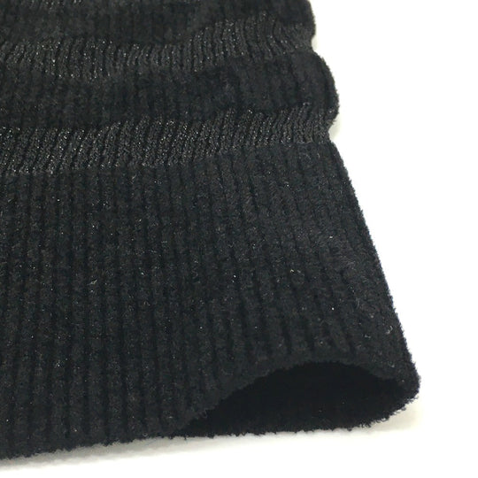 CHANEL sweater P65620 Rayon, Nylon black Border Pattern Bullover Women 34 Used Authentic