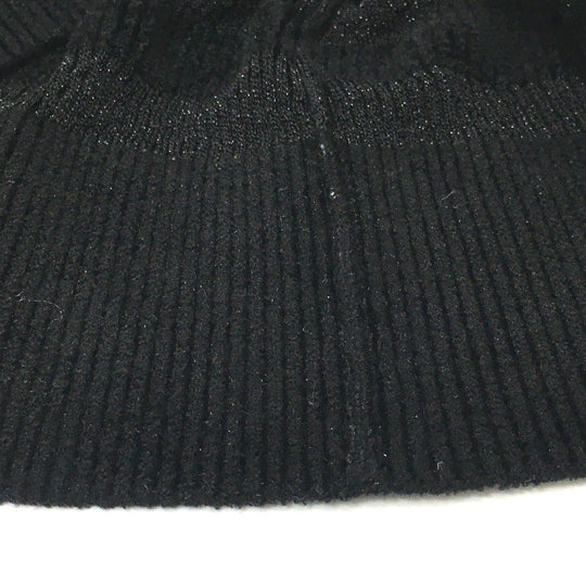 CHANEL sweater P65620 Rayon, Nylon black Border Pattern Bullover Women 34 Used Authentic