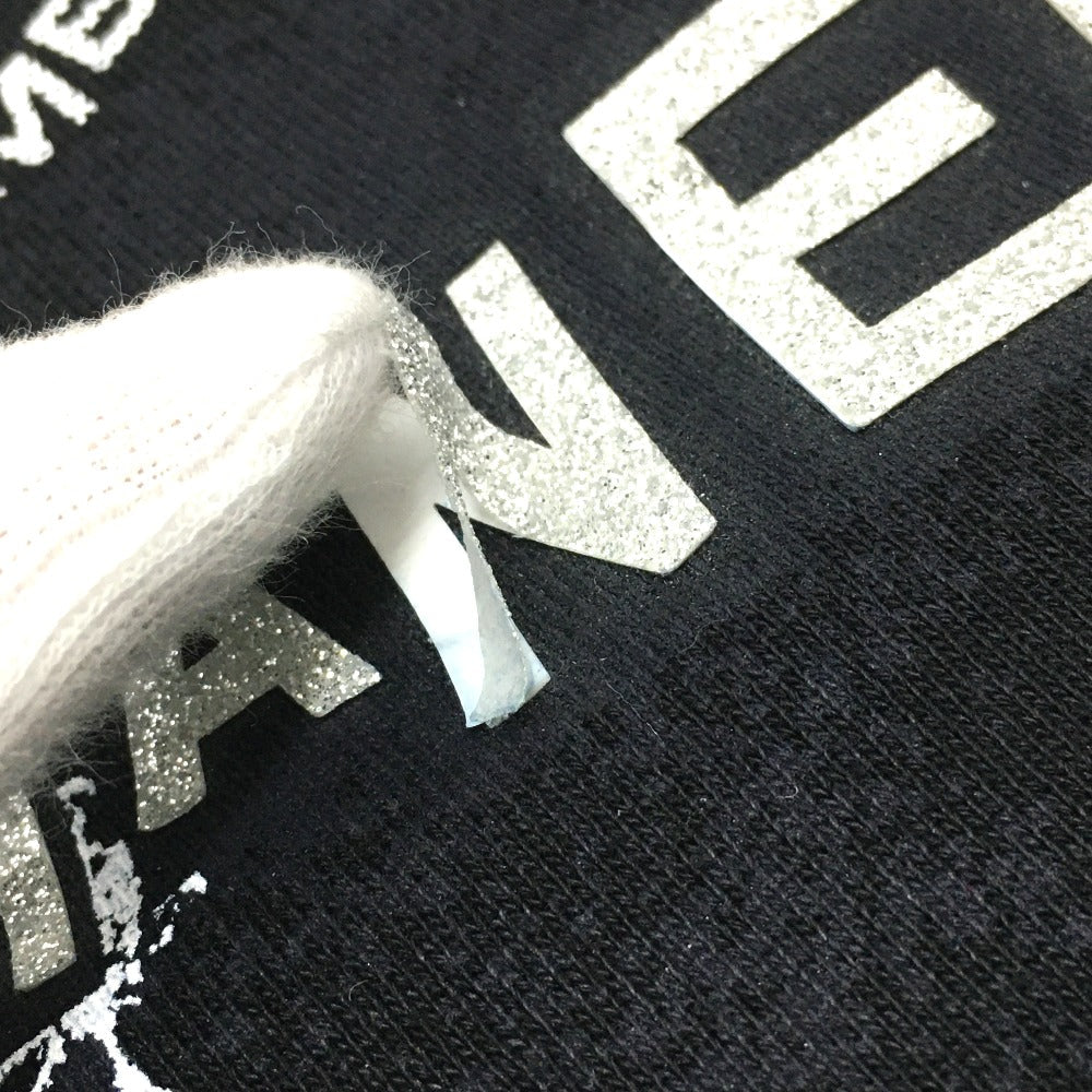 CHANEL Hoodie P63299 Cotton, Sequins black Graffiti CC logo 20P Sweatshirt Long Sleeve Women XS Used Authentic