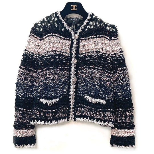 CHANEL Jacket P73552 Wool, Polyester multicolor CC COCO Mark Tweed Pearl Women 34 Used Authentic