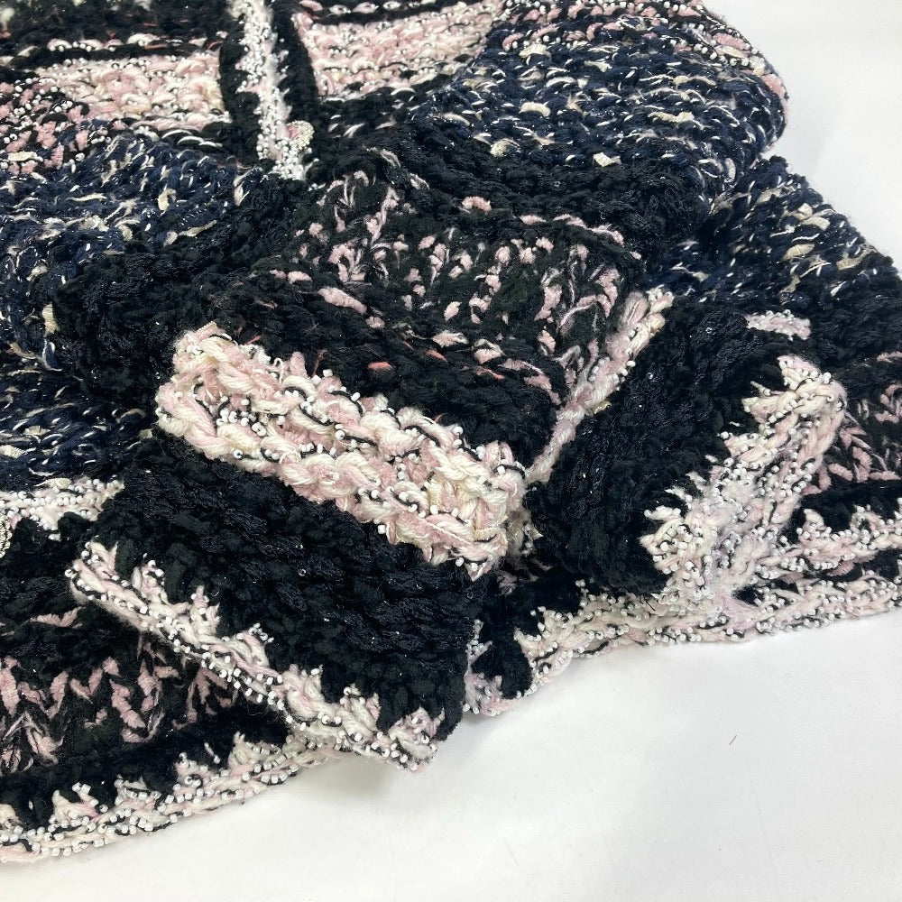 CHANEL Jacket P73552 Wool, Polyester multicolor CC COCO Mark Tweed Pearl Women 34 Used Authentic