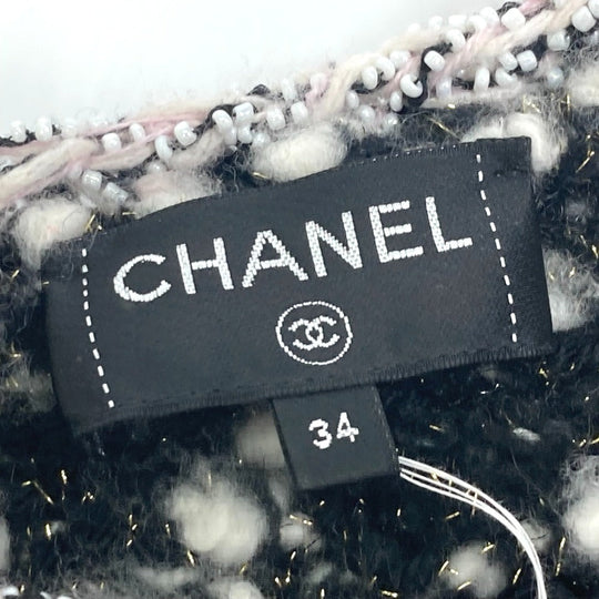 CHANEL Jacket P73552 Wool, Polyester multicolor CC COCO Mark Tweed Pearl Women 34 Used Authentic