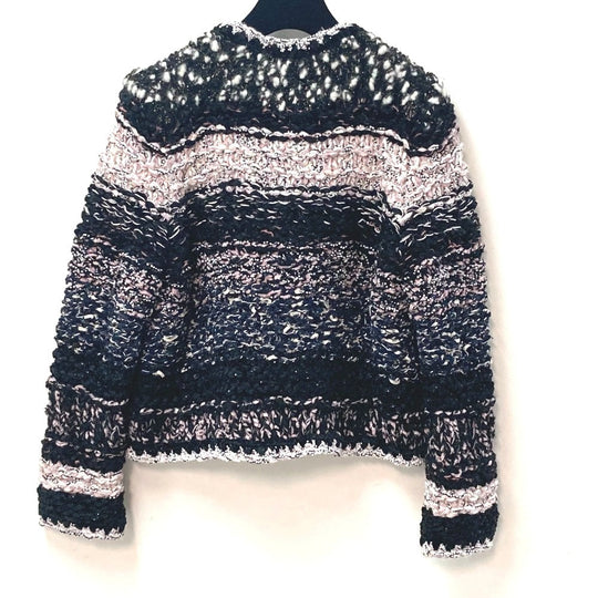 CHANEL Jacket P73552 Wool, Polyester multicolor CC COCO Mark Tweed Pearl Women 34 Used Authentic