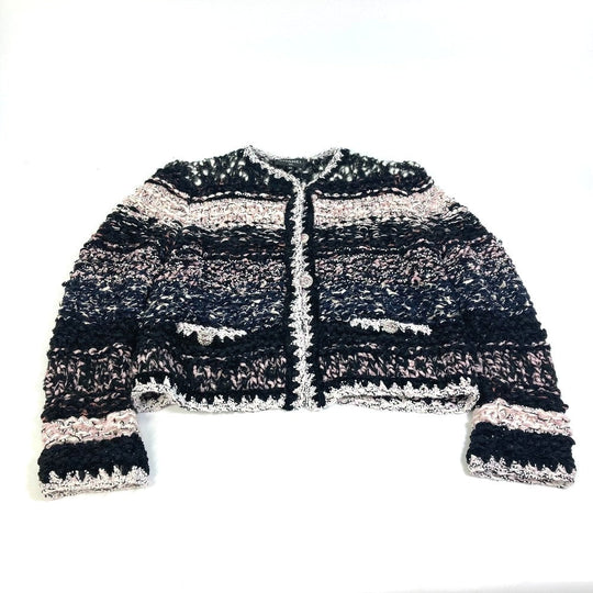 CHANEL Jacket P73552 Wool, Polyester multicolor CC COCO Mark Tweed Pearl Women 34 Used Authentic