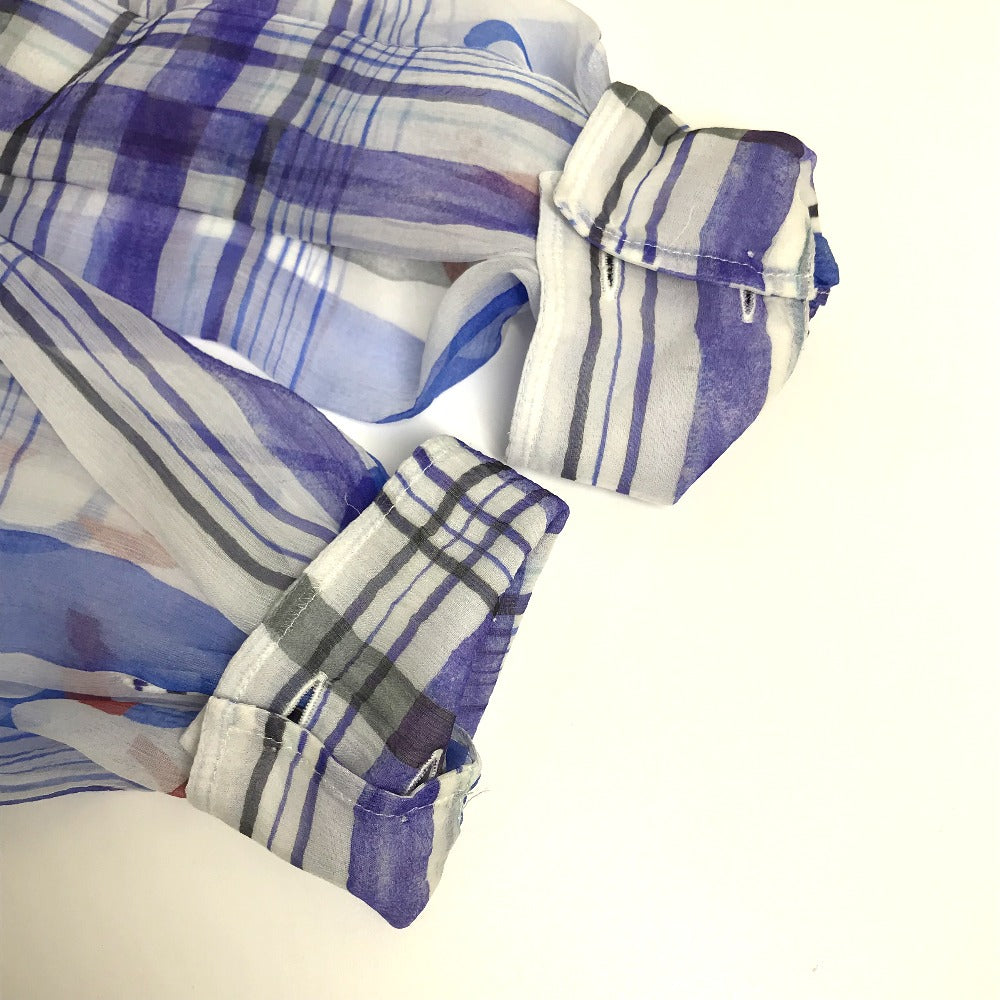 CHANEL blouse P74508 silk white CC COCO Mark printed muslin 34