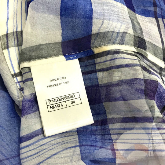 CHANEL blouse P74508 silk white CC COCO Mark printed muslin 34