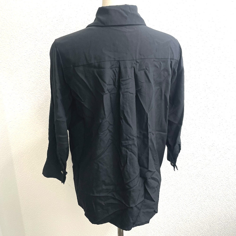 CHANEL Long sleeve shirt P52246 silk black 15B Tops shirt 34