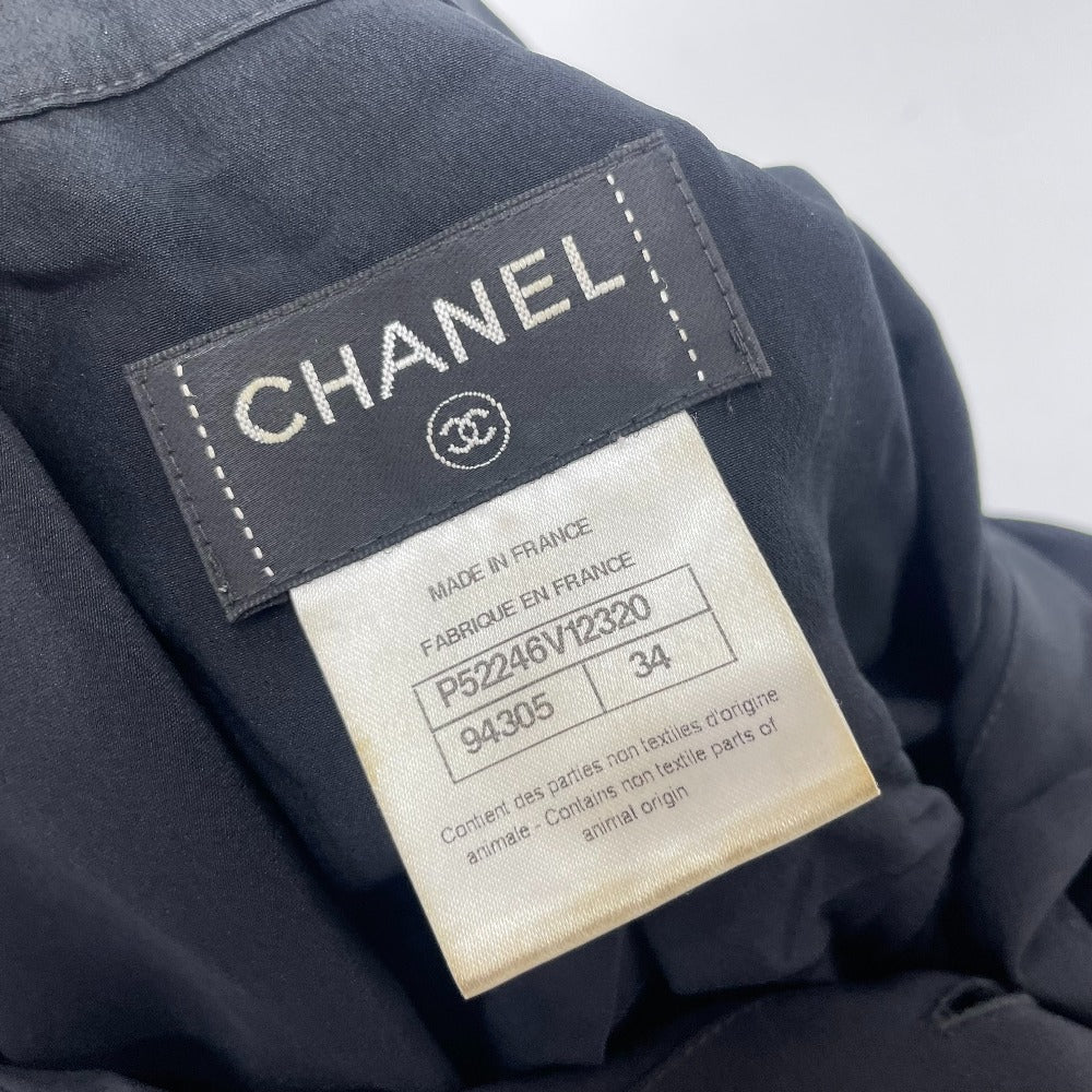 CHANEL Long sleeve shirt P52246 silk black 15B Tops shirt 34