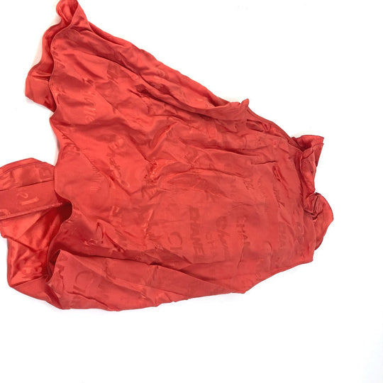 CHANEL Cut P72306 silk Red type Logo all-over pattern Frill 34