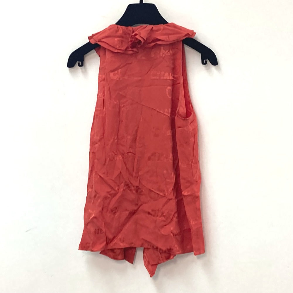 CHANEL Cut P72306 silk Red type Logo all-over pattern Frill 34