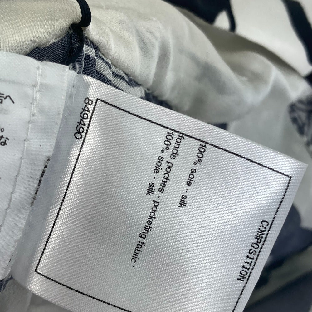 CHANEL skirt P71863 silk white CC COCO Mark Camellia all over pattern icon 34