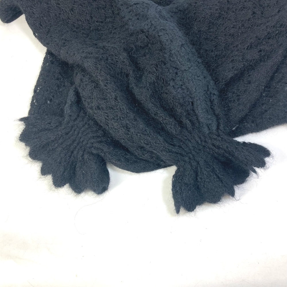 CHANEL knit P75692 Alpaca, Nylon black CC COCO Mark Lace Rhinestone Women 34 Used Authentic