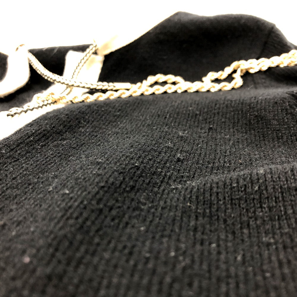 CHANEL cardigan P40668 knit black Bicolor Chain COCO Button Women 38 Used Authentic