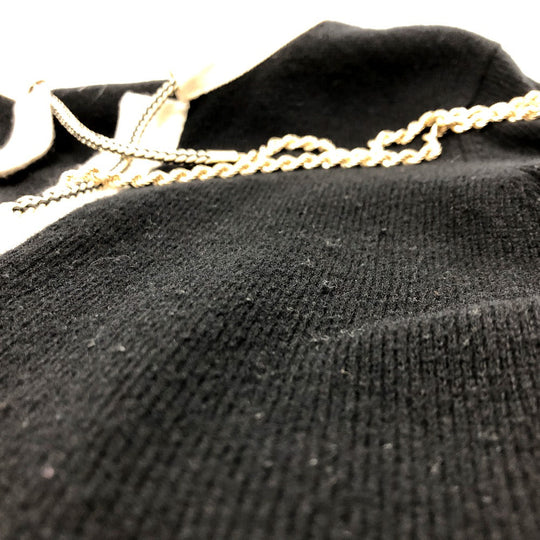 CHANEL cardigan P40668 knit black Bicolor Chain COCO Button Women 38 Used Authentic