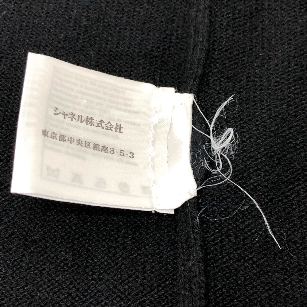 CHANEL cardigan P40668 knit black Bicolor Chain COCO Button Women 38 Used Authentic
