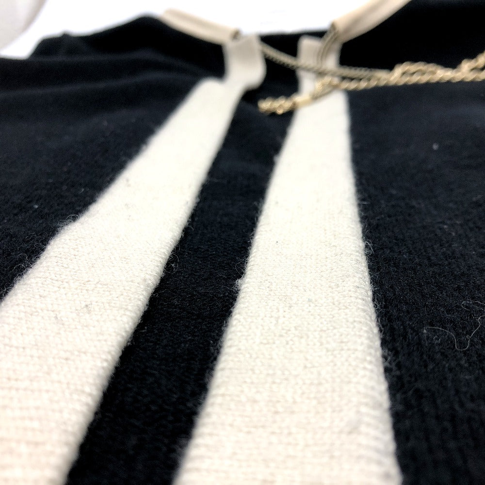 CHANEL cardigan P40668 knit black Bicolor Chain COCO Button Women 38 Used Authentic