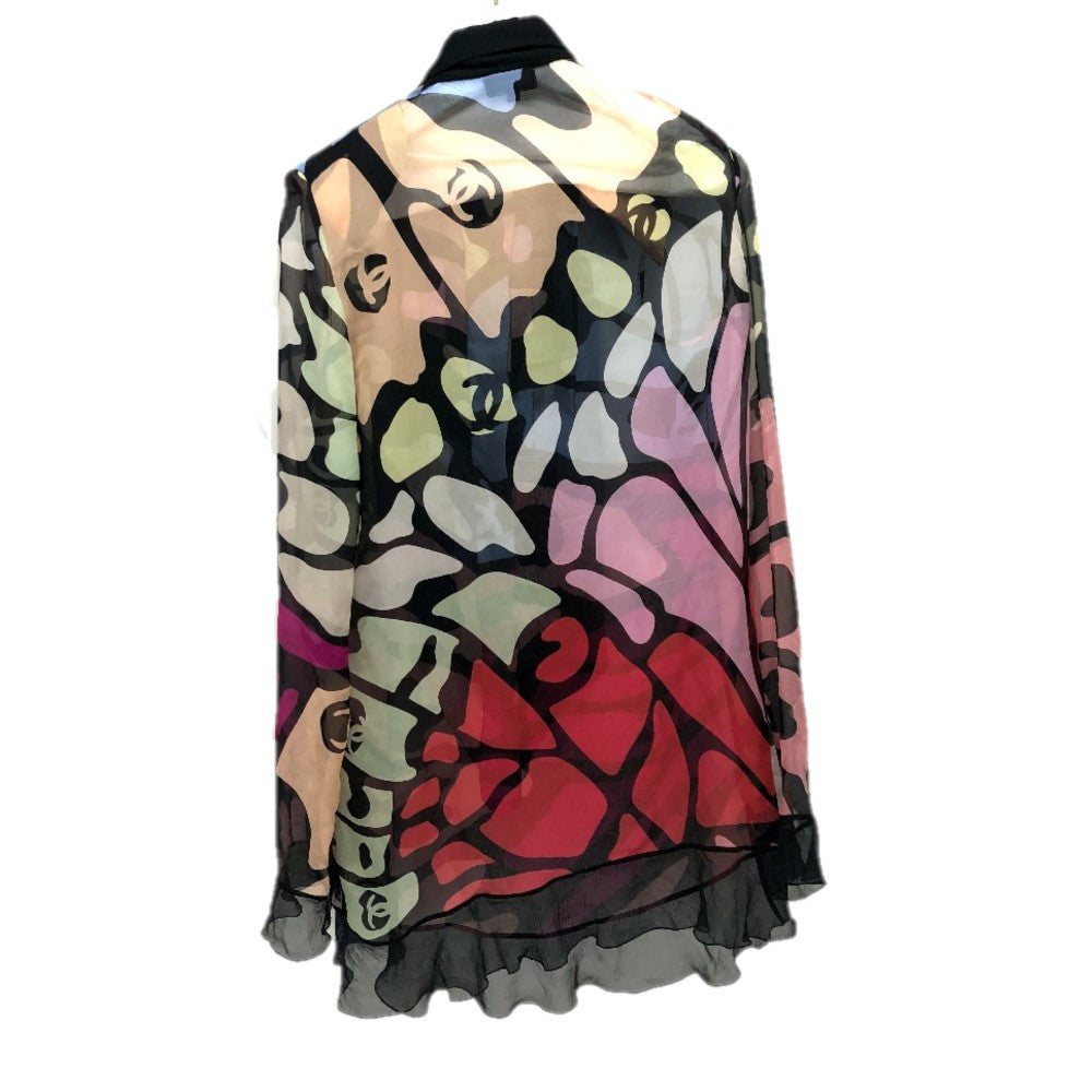 CHANEL cardigan P61292 Viscose black apparel COCO Mark Button Matelasse 4 Pocket Women 34 Used Authentic