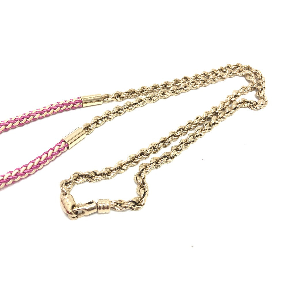CHANEL cardigan P40668K cashmere pink outer Bicolor Chain 38