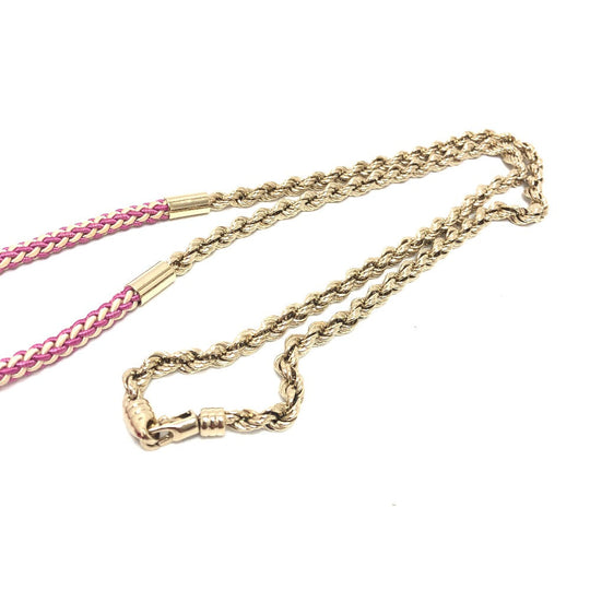 CHANEL cardigan P40668K cashmere pink outer Bicolor Chain 38