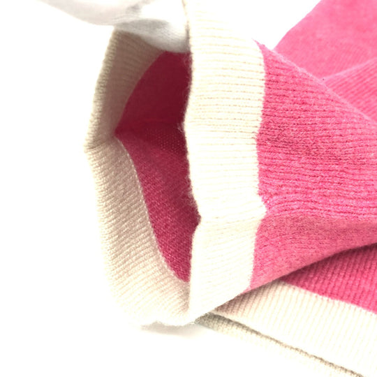 CHANEL cardigan P40668K cashmere pink outer Bicolor Chain 38