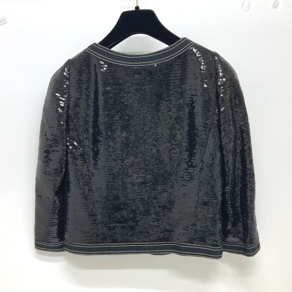 CHANEL Jacket P45044 Sequin black Sequin Women 36 Used Authentic