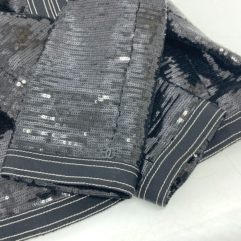 CHANEL Jacket P45044 Sequin black Sequin Women 36 Used Authentic