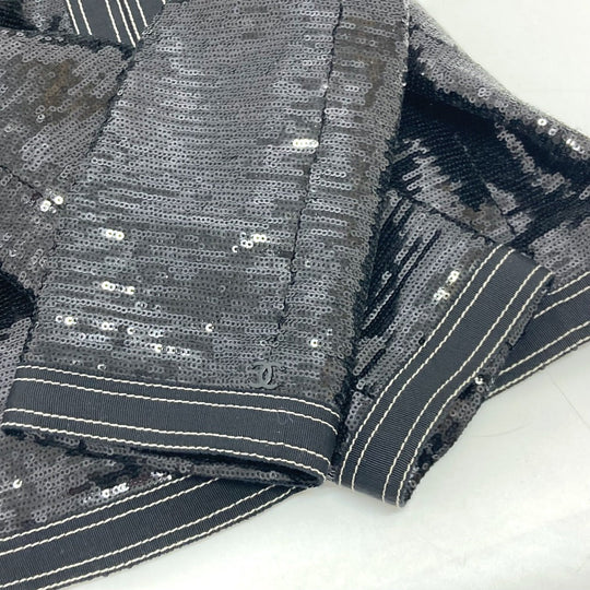 CHANEL Jacket P45044 Sequin black Sequin Women 36 Used Authentic