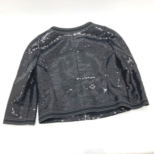 CHANEL Jacket P45044 Sequin black Sequin Women 36 Used Authentic