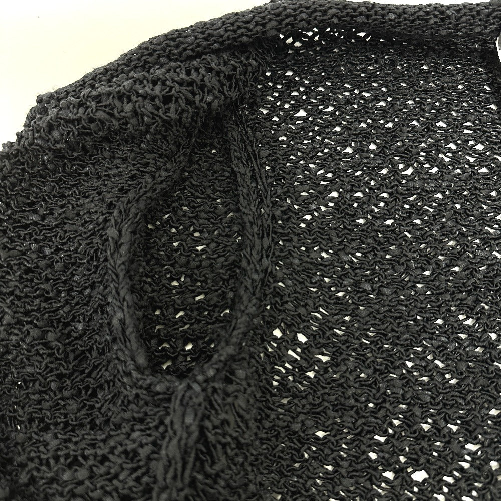 CHANEL cardigan P40660 cotton black Braided Chain Women Used Authentic