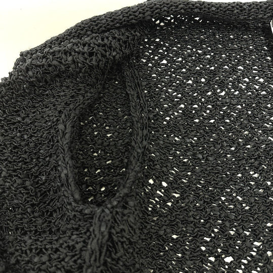 CHANEL cardigan P40660 cotton black Braided Chain Women Used Authentic