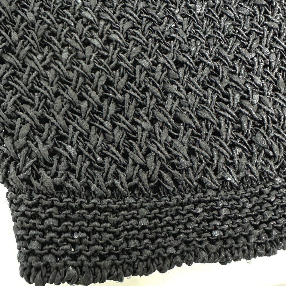 CHANEL cardigan P40660 cotton black Braided Chain Women Used Authentic